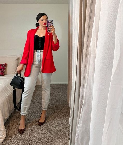 Long Blazer Outfit, Blazer Outfit, Long Blazer, Blazer Outfits, Blazer, Red, Blue, Beauty