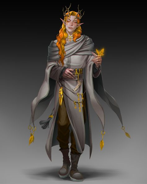 Dnd Feywild Character, Eladrin Character Design, Epic Character Design, Dnd Archfey, Fey Warlock, Fae Character Art, Archfey Art, Human Dnd Character, Dnd Druid Character