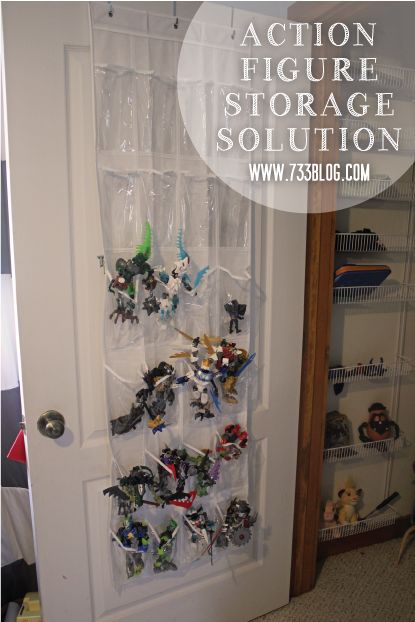 Action Figure Storage #Organize #Organizing #Organization Figure Organization, Action Figure Storage, Little Figures, Mothers Of Boys, Door Shoe Organizer, Cord Organizer, Boys Rooms, Boy Stuff, Organization Inspiration