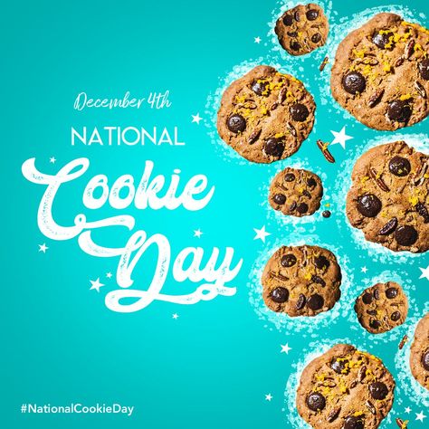 National Cookie Day on December 4th serves up a sweet treat. Bakers across the country warm up the ovens for holiday baking, and tins of cookies are given to friends and family all season long. (sourced from http://nationaldaycalendar.com) What's your favourite? Crispy Chocolate Chip Cookies, National Cookie Day, Advent Calendar Activities, New Years Cookies, National Day Calendar, Big Chocolate, Tastefully Simple, December 4th, Kinds Of Cookies