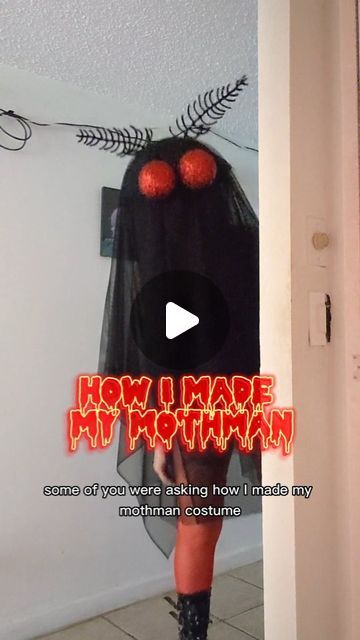 Justine Lucy Canzonetta on Instagram: "Every Halloween All of my mothman videos get a bunch of new engagement ♥️w♥️, I realized I never uploaded the tutorial onto Instagram for how I made the costume so here it is!  Unfortunately this month man costume is no longer with us after a battle with mold when it got wet after a party 😔 But he will rise again! Bigger and better.  . #mothman #mothmancostume #cryptid #halloweenideas #halloweencostume" Cryptid Costume Diy, Diy Cryptid Decor, Moth Man Halloween Costume, Mothman Cosplay Diy, Diy Sasquatch Costume, Baked Potato Costume, Halloween Costumes Diy Women's Creative, Moth Man Costume Diy, Cryptid Costume Ideas