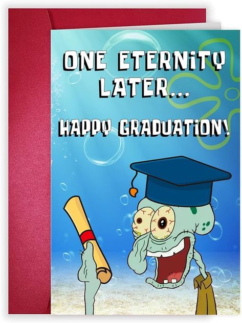 Cute Graduation Cards, Congrats Poster, Spongebob Graduation, Graduation Card Ideas, Congrats Grad Card, Graduation Card Funny, Graduation Logo, Graduation Aesthetic, Funny Graduation Cards