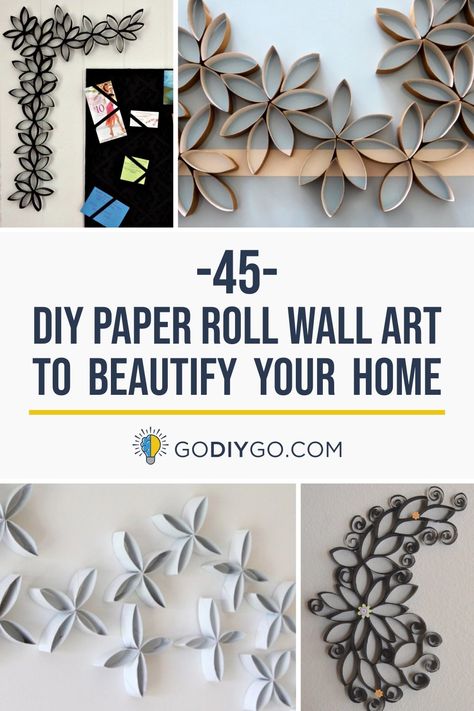 Paper Roll Art, Paper Towel Roll Art, Paper Roll Crafts Diy, Toilet Paper Roll Diy, Toilet Paper Roll Wall Art, Toilet Paper Roll Art, Toilet Roll Craft, Paper Towel Tubes, Rolled Paper Art