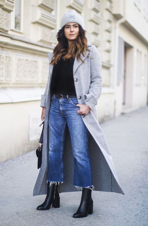 Weekday Coat, Vestiti In Jeans, Cropped Jeans Outfit, Straight Leg Jeans Outfits, Wide Leg Jeans Outfit, Dear Frances, Jeans Outfit Fall, Mode Tips, Fall Booties