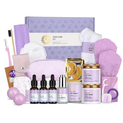 PRICES MAY VARY. FACIAL SKINCARE GIFT SET: This skincare set includes 8 Naturals skin care products that come in a giftable box perfect to nourish the skin. Included in this skin care kit are our top 8 facial skin care routine products: Face Cream, Face Oil, Serum, Clay Mask, Lip Balm, Acne Plasters, Collagen Eye Mask, Face Sponge.a BATH AND BODY CARE: This luxurious spa basket includes a full pampering spa experience! 2 Bath Bombs, Bath Oil, Handmade Soap, Body Oil, Scented Candle, Bath Puff, B Mothers Day Spa, Face Sponge, Facial Skincare, Mothers Day Gift Ideas, Cream Face, Skin Care Collection, Skincare Gift Set, Facial Skin Care Routine, Mothers Day Gifts From Daughter