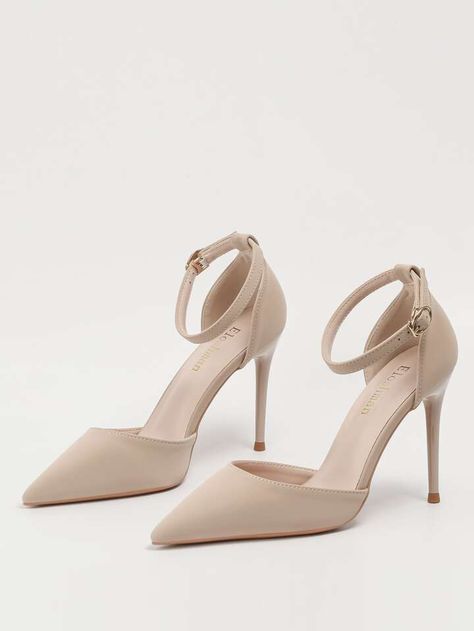 Black Mary Jane Shoes, Cream Heels, Heeled Pumps, Shoes Heels Classy, Beige Heels, Elegant Heels, Heels Classy, Womens Stilettos, Pumps Heels Stilettos