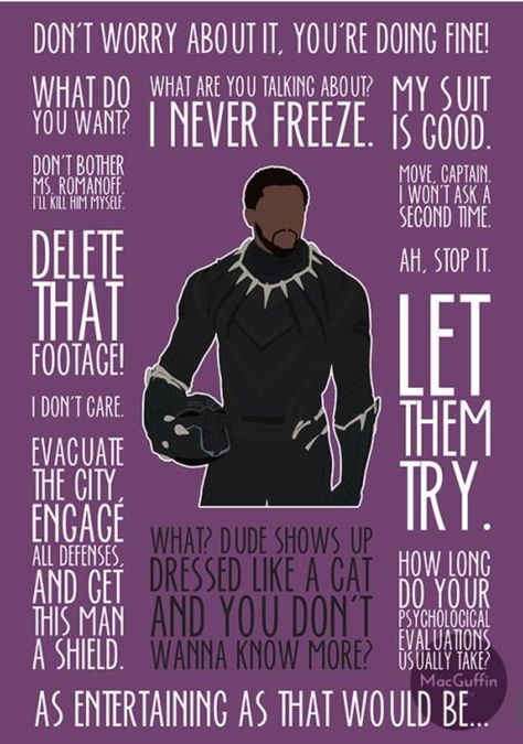 Black panther /T'challa quoted Mcu Quotes, Faceless People, Avengers Posters, Black Panther Poster, Marvel Collage, Shuri Black Panther, Superhero Quotes, Avengers Quotes, Marvel Fanart