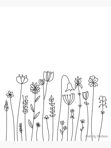 Cute Simple Line Art, Sketch Notebook Ideas, Plants Simple Drawing, Floral Drawings Simple, Girly Line Art, Simple Drawing Flowers, Flower Line Drawing Pattern, Simple Flower Drawing Doodles Hand Drawn, Tiny Flowers Drawing