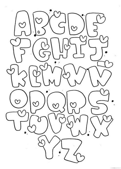 Bubble Letter Fonts Alphabet Style, Aesthetic Calligraphy Alphabet, Abecedario Aesthetic, Easy Fonts To Write, Letter Types, Practice Lettering, Fancy Lettering, Hand Lettering Alphabet Fonts, Bubble Letter Fonts