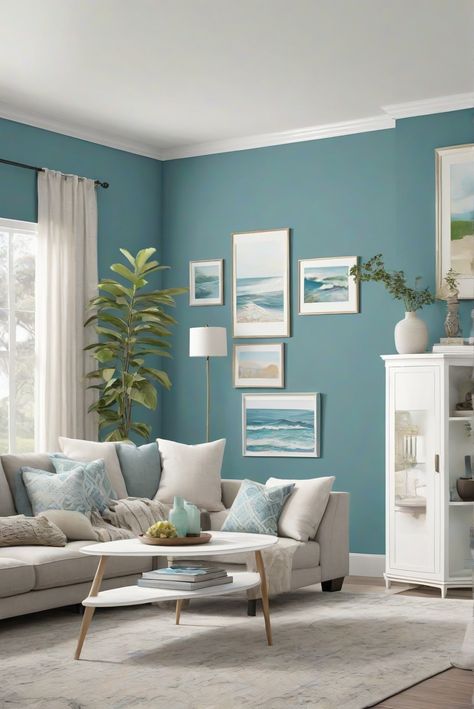 Step into the coastal vibes with Oceanside (AF-460)! Dive deep into the best paint choices for 2024 as we explore a daily routine for interior designers. #Ad #homedecor #homedesign #wallpaints2024 #Painthome #interiorarchitecture Wall Colors Green Living Room Colors Bright Living Room Colors Apartment Renovation Living room Remodeling Modern Paint Colors 2024 Beach Colors For Home Coastal, Small Apartment Paint Colors, Relaxing Living Room Colors, Small Room Paint Ideas, Small Living Room Paint Color Ideas, Blue Room Paint, Colorful Living Room Bright, Paint Colors 2024, Small Room Paint