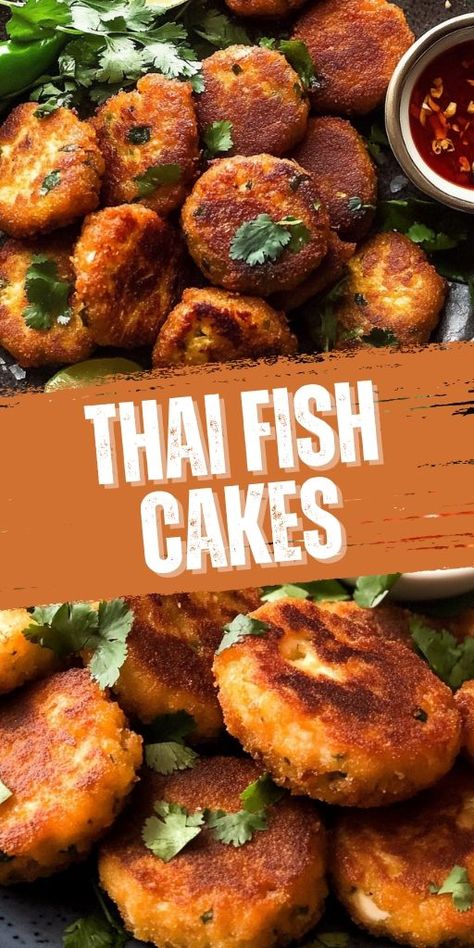 These Thai Fish Cakes are bursting with bold flavors, combining fresh fish with aromatic herbs and spices! 🐟🌶️ Perfect for appetizers or a light meal, these fish cakes are crispy on the outside and tender on the inside. Serve with a tangy dipping sauce for the ultimate Thai-inspired treat. 📌 Pin this recipe to make flavorful and crispy Thai fish cakes for your next meal or appetizer! #ThaiFishCakes #BoldFlavors #AppetizerRecipes #EasyMeals #ThaiCuisine #SeafoodLovers Fish Cakes Recipe Easy, Thai Fish Cakes, Salmon Cakes Recipe, Thai Fish, Fish Cakes Recipe, Salmon Patties Recipe, Fish Cakes, Salmon Cakes, Salmon Patties