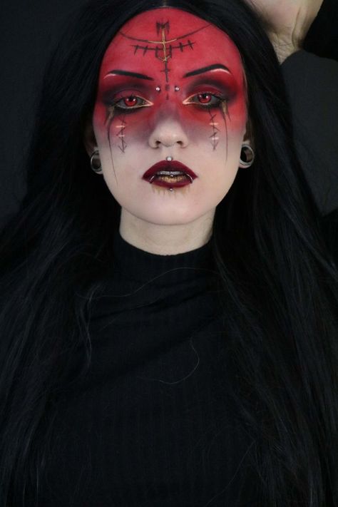 Dark Fairy Makeup, Uv Makeup, Demon Makeup, Halloween Makeup Witch, Creepy Halloween Makeup, Anime Makeup, Witch Makeup, Horror Makeup, Halloween Makeup Inspiration