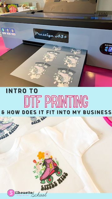 Dtf Printing Machine, Dtf Shirt Ideas, Dtf Print Designs Tshirt, Screen Printing Business, Vinyl Projects Silhouette, Silhouette School Blog, Silhouette School, Silhouette Cameo Tutorials, Types Of Textiles