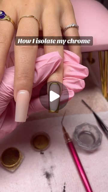 𝐿𝒾𝓁𝓁𝒾𝒶𝓃 💗 on Instagram: "Little tutorial on how I isolate my chrome 💗 hope it helps for those that asked!  - using “classic nude” by @vbeautypure  - - #nails #nailart #nailartclub #nailstagram #chromenails #tutorial #chrometutorial #nailtech #explore #explorepage✨ #nails2inspire #nailsmagazine #nailsoftheday #nailtechnician #nailtutorial" Isolated Chrome Nails Tutorial, Fall Nails Tutorial, Chrome Nails How To, Isolated Chrome Nails, Neutral Gel Nail Designs, How To Do Chrome Nails Step By Step, How To Do Chrome Nails, Diy Chrome Nails, Chrome Nails Tutorial