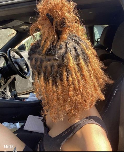 Stater Locs Black Women, Ginger Color Locs, Puffy Locs, Natural Locs With Curly Ends, Loc Dye Ideas, Locs With Loose Ends, Locs With Curly Ends, Coiling Natural Hair, 2023 Board