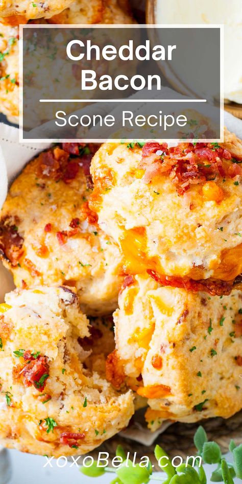 Cheese And Bacon Scones Recipe, Savoury Scones Recipe, Scones Savory, Cheddar Scones Recipe, Scone Dough, Bacon Scones, Savory Scones Recipe, Savoury Scones, Cheese Scone Recipes