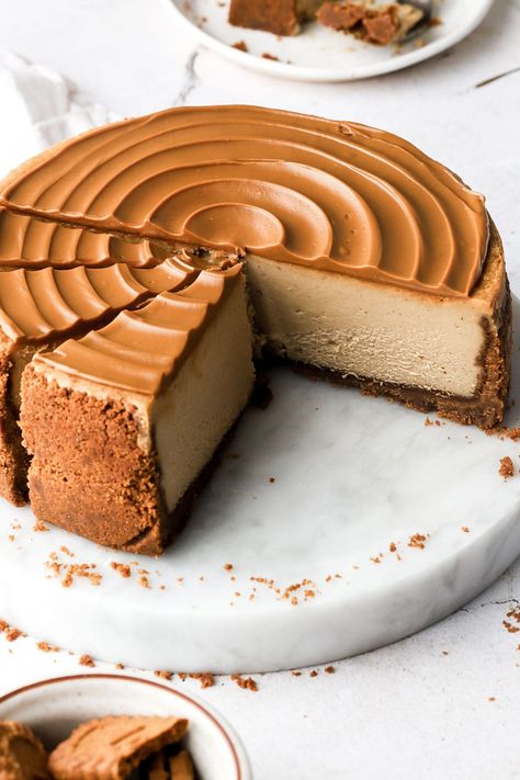 Lotus Biscoff Cheesecake Thanksgiving Desserts Cake, Lotus Biscoff Cheesecake, Lotus Cheesecake, Sour Cream Cookies, Biscoff Recipes, Biscoff Cheesecake, Biscoff Cookie Butter, Lotus Biscoff, Cookie Butter