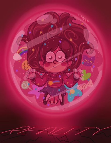 WHY THE HECK WOULD BILL PUT MABEL IN A BUBBLE IF HE DID LIKE HER!! I DON'T SEE DIPPER GETTING A BUBBLE!!!! Yeah sure, Bill said it was a prison, ONLY, because he didn't want anyone to know his true feelings Gravity Falls, Gravity, Real Life, Pink