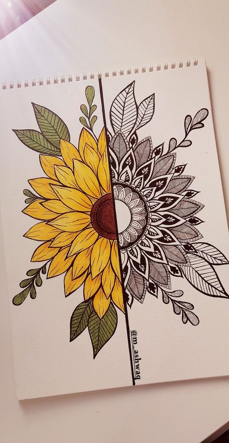 #mandalaart #mandala Sunflower Drawing Sketch, Tablet Sketches Art, Flower Mandala Sketch, Sunflower Mandala Drawing, Sunshine Sketch, Sunshine Mandala, Sunshine Drawing, Sunflower Sketch, Mandala Sunflower