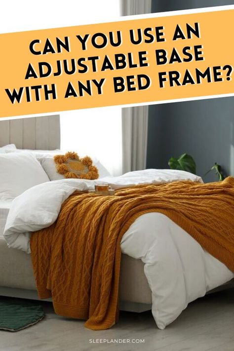 Can you use an adjustable base with any bed frame? In short, yes. How does an adjustable bed fit into a bed frame. Here's a step-by-step guide. Adjustable Base Bed Frame Ideas, Adjustable Bed Frame Headboard, Adjustable Bed Decor, Headboard Ideas For Adjustable Bed, Sleep Number Bed Frame Ideas Headboards, Bedframe Ideas For Adjustable Beds, Bed Frames For Adjustable Beds, Styling An Adjustable Bed, Diy Headboard For Adjustable Bed