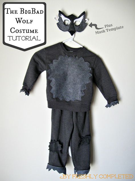 Links With Love: DIY Halloween Costume Ideas                              … The Big Bad Wolf Costume, Wolf Costume Diy, Bad Wolf Costume, Wolf Costume Kids, Big Bad Wolf Costume, Halloween Costumes For Big Kids, Diy Halloween Costume Ideas, Book Costumes, School Costume