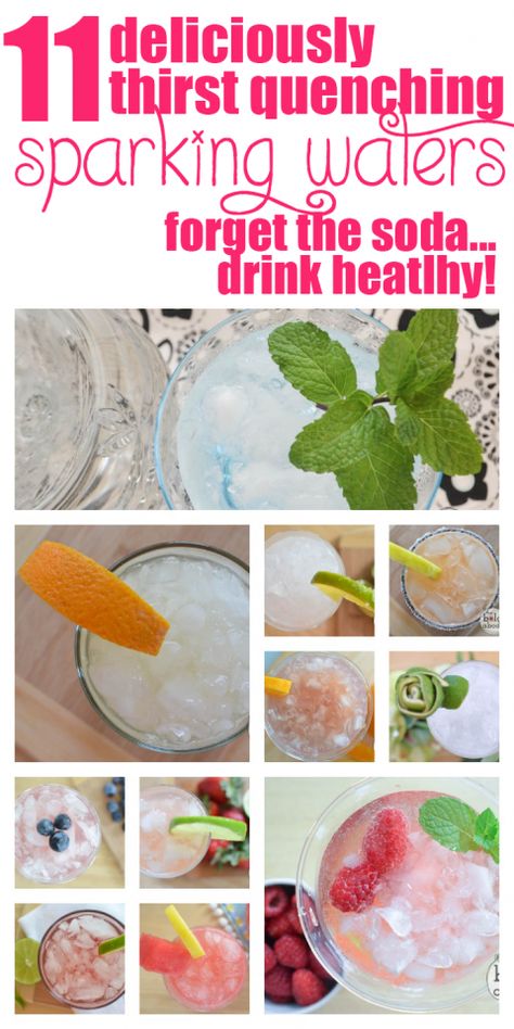 MOVE OVER DIET SODA! These 11 deliciously refreshing sparkling waters are the new thrist quencher! Water Detox, Drink Healthy, Diet Soda, Water Recipes, Flavored Water, Detox Water, Smoothie Drinks, Detox Recipes, Sparkling Water