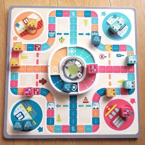 Cute Board Game Design, Board Game Board Design, Board Game Board, Board Game Inspiration, Creative Board Game Design, Board Game Design Inspiration, Boardgame Cards Design, Ludo Game Design, Board Game Design Templates