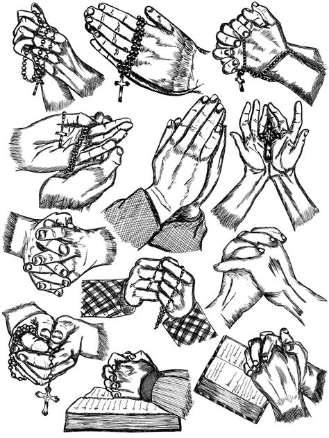 Hand Drawn Praying Hands Female Hand Drawing, Praying Hands Drawing, Hands Vector, Praying Hands Tattoo, Hand Drawing Reference, Hand Reference, Praying Hands, Hand Sketch, Blurred Background