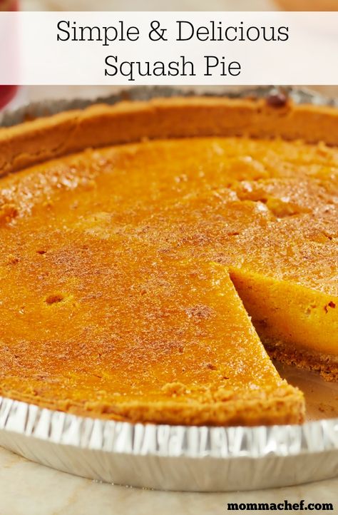 Your kids will love this quick and easy squash pie recipe. It's great as a side dish or dessert at a holiday meal. Squash Pie Recipes Desserts, Squash Dessert, Pie Recipes Easy, Squash Pie Recipes, Squash Butternut, Butternut Squash Pie, Dessert Pies, Squash Pie, Yellow Squash Recipes