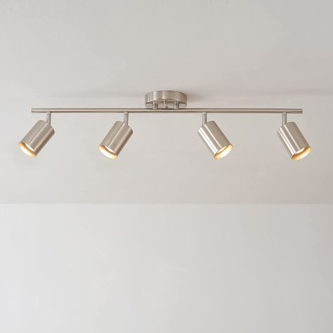 Modern Track Lighting Kitchen, Contemporary Track Lighting, Modern Track Lighting, Track Lighting Kitchen, Track Lighting Kits, Track Lighting Fixtures, Kitchen Ceiling, Lighting Design Interior, Brass Gold