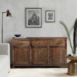 Willshire Rustic Solid Wood 3 Drawer Large Sideboard Cabinet Sideboard Decor Dining Room, Dining Room Credenza, Reclaimed Wood Sideboard, Rustic Buffet, Rustic Sideboard, Sideboard Decor, Style Sideboard, Farmhouse Sideboard, Modern Buffet