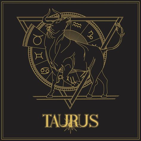 Gold Taurus Zodiac sign Taurus Moodboard, Taurus Logo, Japanese Tattoo Words, Tattoo Words, Big Bull, Taurus Zodiac Sign, Show Design, Zodiac Taurus, Shirt Prints