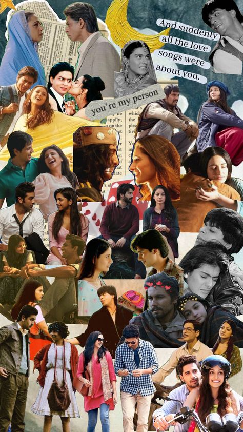 #movies #bollywood #moodboards #filmaesthetic #collageart #shufflefyp #fyp #explore #love Bollywood Love, Movies Bollywood, Vintage Bollywood Aesthetic, Pretty Movie, Movie Collage, Bollywood Theme, Love Story Video, Bollywood Posters, Movies Quotes Scene