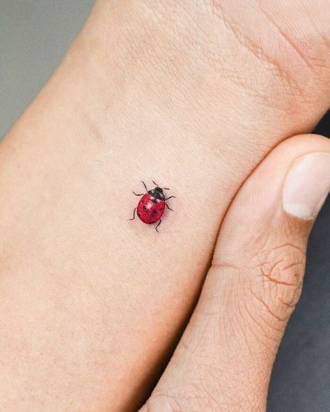 Ladybird Tattoo, Bird Tattoo Wrist, Lady Bug Tattoo, Bug Tattoo, Fantasy Tattoos, Bee Tattoo, Wrist Tattoos For Women, Small Hand Tattoos, Stylist Tattoos