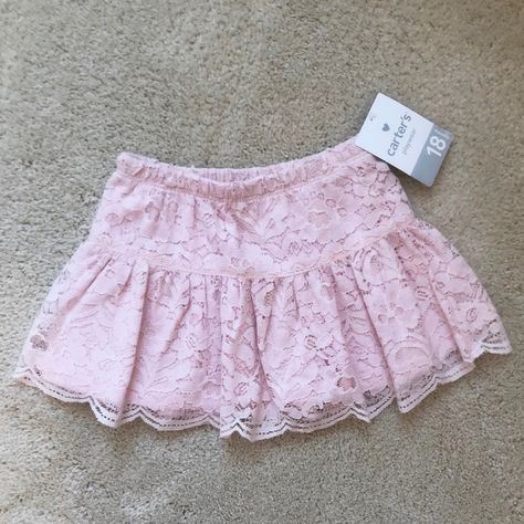 Brand New With Tags! Adorable Lined Light Pink Lace Skirt From Carters. Size 18 Months. Check My Closet For Other Items For Little Girls! Kawaii, Cute Clothes Pink, Pink Miniskirt, White Tutu Skirt, Pink Lace Skirt, Pink Skirt, Pink Outfits, Kawaii Clothes, 2000s Fashion