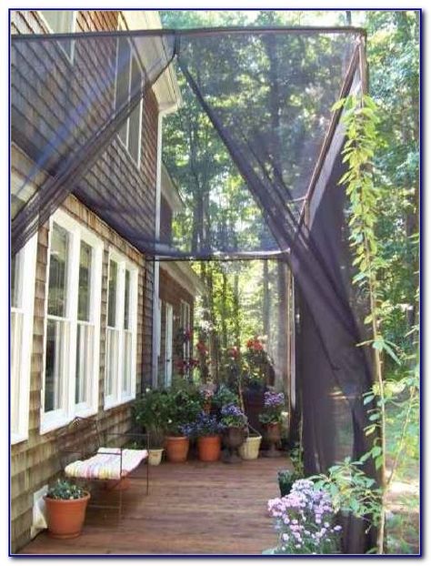 Patio Screen Enclosure, Privacy Screen Ideas, Hammock With Mosquito Net, Mosquito Screen, Porch Flowers, Screened In Patio, Privacy Screen Outdoor, Apartment Patio, Outdoor Privacy