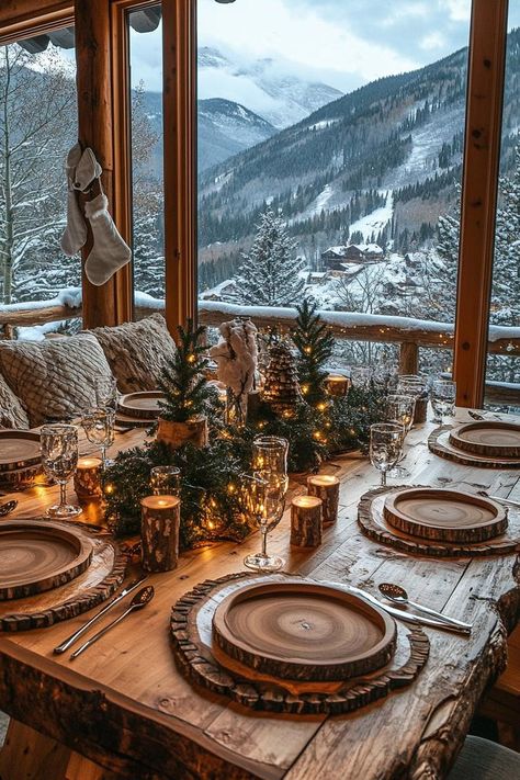 21 Cozy Mountain Lodge Christmas Decor Ideas 22 Vermont Christmas Aesthetic, Christmas Ski Lodge Theme, Lodge Christmas Decor Cozy Cabin, Uk Christmas Aesthetic, Neutral Winter Aesthetic, Mountain Cabin Decorating Ideas, Barndominium Christmas, Dark Academia Cabin, Mountain Christmas Decor