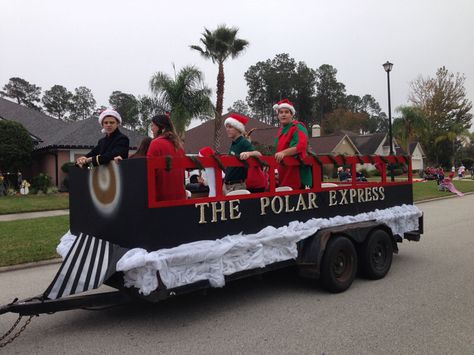 Polar express Natal, Winter Parade Float, Holiday Parade Floats, Parade Float Diy, Halloween Parade Float, Parade Float Theme, Parade Float Decorations, Parade Float Ideas, Polar Express Theme