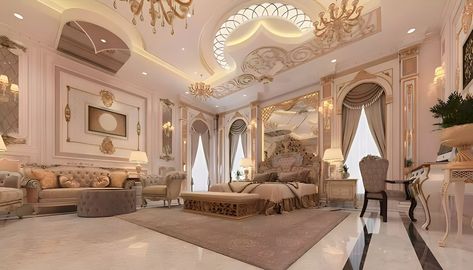 Royal Luxury Bedroom Design, Lux Bedroom, Royal Bedroom Design, Mansion Bedroom, Fancy Bedroom, Luxury Mansions Interior, Luxe Bedroom, Dream Life House, Luxury Bedroom Design