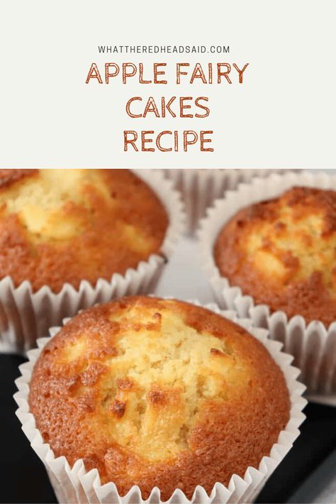 Super Easy Apple Fairy Cakes Recipe - What the Redhead said Eating Apple Recipes, Fairy Cakes Recipe, Small Cakes Ideas, Ginger Fairy, Muffin Apple, Ginger Cupcakes, Morning Teas, Super Cool Cakes, Traybake Cake