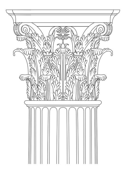 Corinthian column. Vector drawing of corinthian column #Sponsored , #Affiliate, #sponsored, #column, #drawing, #Vector, #Corinthian Column Drawing, Column Illustration, Classical House, Corinthian Column, Drawing Vector, Ancient Architecture, Vector Drawing, Architecture Sketch, Stock Vector