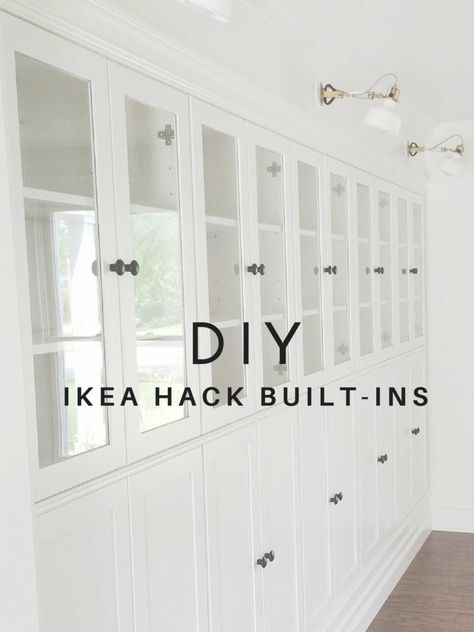 Add major storage to your home with these simple IKEA hacks. . . Ikea Built In, Ikea Hack Ideas, Decor Ikea, Real Estat, Diy Ikea Hacks, Diy Ikea, Ikea Storage, Built In Bookcase, Furniture Hacks