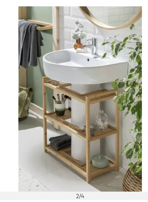 Scandinavian Spring, Bathroom Storage Unit, Bathroom Storage Units, Bathroom Sink Storage, Sink Shelf, Under Sink Storage, Tiny Bathrooms, 3 Shelves, Bamboo Material