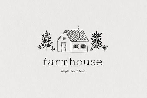 Farm Font, Organic Font, Farm Fonts, Farmhouse Clipart, Watercolor Font, Font Procreate, Farmhouse Font, Font Simple, Font Serif