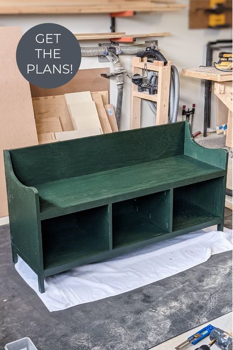 Custom Storage Bench, Build Bench With Storage, Freestanding Entryway Bench, Reading Bench Diy, Bench With Shoe Storage Entryway, Bench With Bookshelves, Cubby Bench Entryway, Shoe Storage Bench Ideas, Diy Front Door Bench Entryway