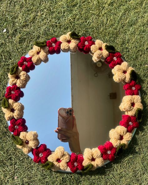 "Every mirror tells a story, this one's all about crochet✨" Crochet mirror available for preorders only🛒💌 . . . . . . . . . . { #crochet #crocheting #crocheterapia #crochemoderno #crochetersofinstagram #crochetinspiration #crochetpattern #mirrors #mirrorpic #fyp #explore #foryou #ordernow } Crochet Mirror Frame, Crochet Picture Frame, Crochet Mirror, Crochet Things, Mirror Frame, Mirror Pic, Cute Crochet, Mirror Frames, Crochet Clothes