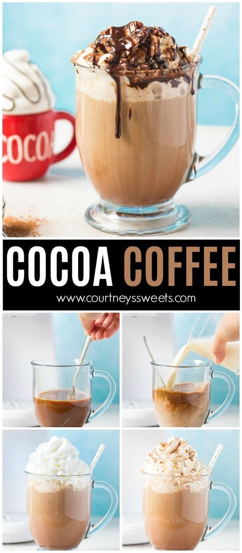 Cocoa Coffee Cocoa Powder Coffee Recipes, Coffee With Cocoa Powder, Healthy Cocoa Drink, Cocoa Powder Drink Recipes, Cold Cocoa Drink, Capachino Recipe Coffee Drinks, Cocoa Powder Smoothie, Coffee Magic, Diy Detox