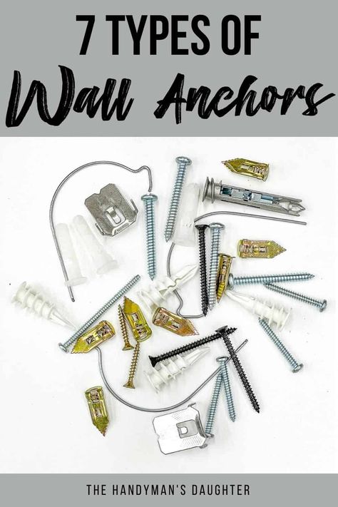 Confused by all the different types of hollow wall anchors? In this guide, I'll show you when to use them and the pros and cons of each style. Hollow Wall Anchors, Hollow Wall, Drywall Anchor, Toggle Bolts, Drywall Anchors, Metal Wings, Budget Design, What To Use, Drilling Holes