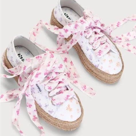 Questions? Leave A Comment Below! Love Shack Fancy Shoes, Love Shack Fancy Sambas, Embroidery Sneakers, Wool Sneakers, Flower Mix, White Platform Sneakers, Senior Photo Outfits, Superga Shoes, Love Shack Fancy