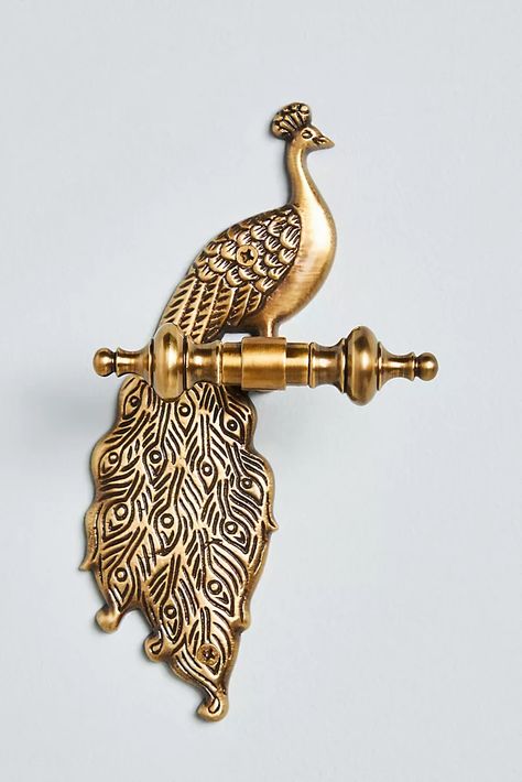 Cabinet Knobs, Drawer Pulls & More | Anthropologie Peacock Bathroom, Bath Hooks, Towel Stand, Bathroom Reno, Brass Hook, Towel Hooks, Bathroom Hardware, Towel Holder, Towel Bar